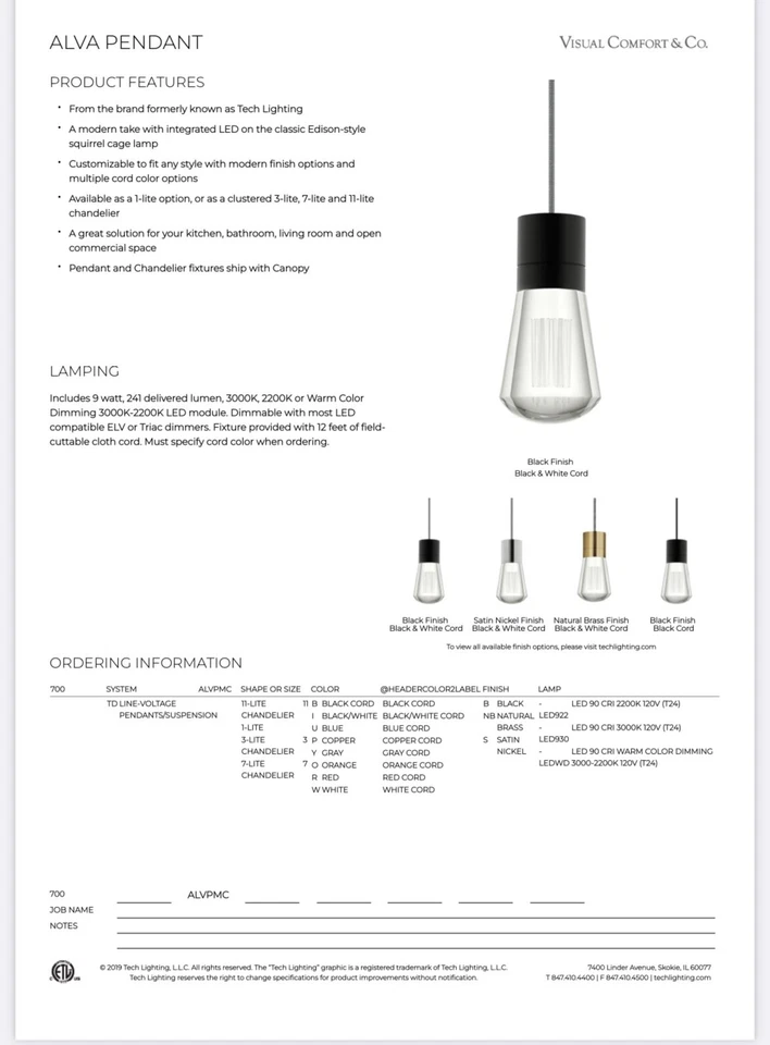 Alva LED Pendant by Sean Lavin for Visual Comfort Modern - Image 2 of 4