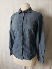 Boden Denim Shirt Casual Classic Button Front Long Sleeve 100 Cotton Women Sz 4