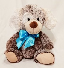 Puppy Dog Dan Dee Plush Stuffed Animal 10" Brown Tan Blue Bow 2017