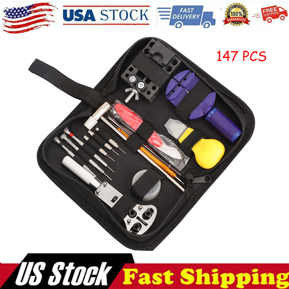 147-Piece Watch Repair Kit with Battery Replacement Tools & Band Remover-image