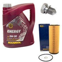MotoröL ÖLfilter SH421P 5W30 5Liter + ÖLablassschraube FüR Skoda Superb 3U4