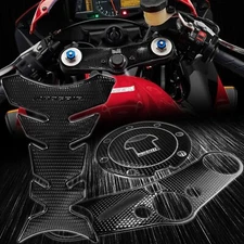 Perforated Black Handle Yoke+Fuel Cap Cover+Pro Tank Pad 07-23 CBR 600 CBR600RR