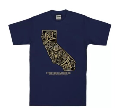 STREETWISE CLOTHING CA Azteca T-Shirt( Navy Blue) Men s Graphic Tee
