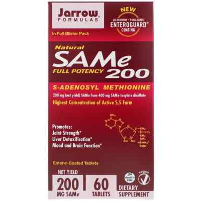 Jarrow Formeln, natürliches SAM-e (S-Adenosyl-L-Methionin) 200, 200 mg, 60 magensaftresistente