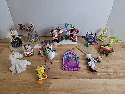 Lot Of 12 Disney Parks Christmas  Ornaments, Barbie, Mickey, Tinkerbell, Olaf 