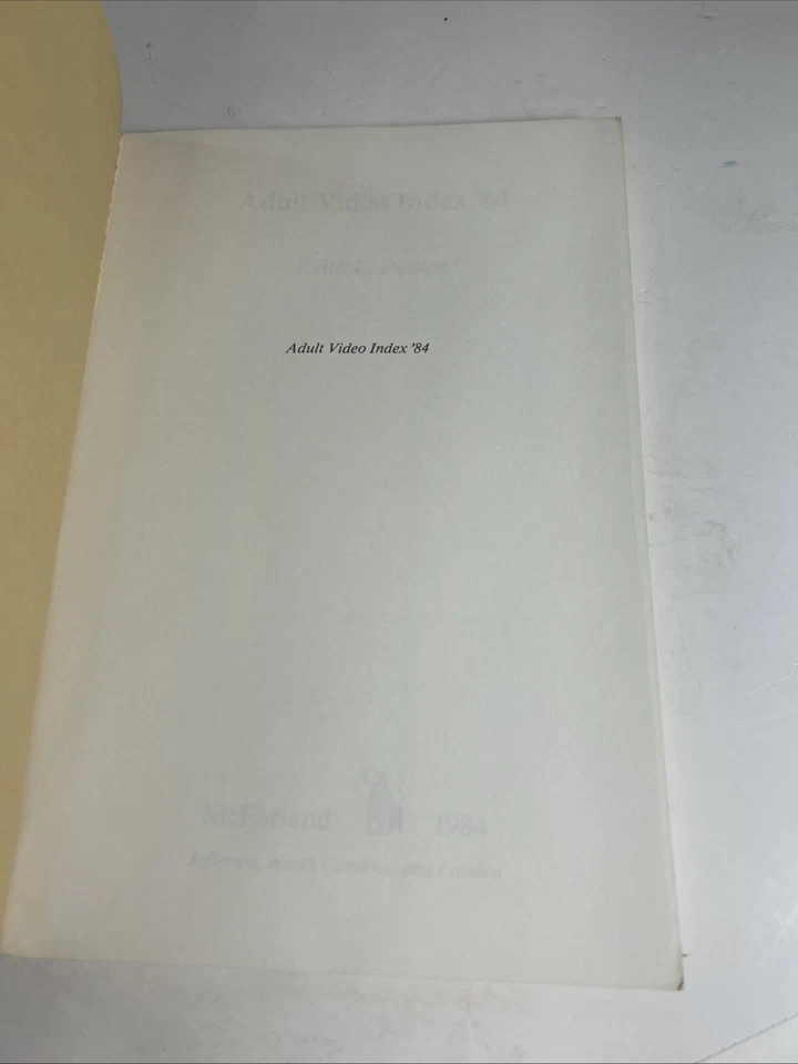 1984 ADULT VIDEO INDEX '84 by Keith L. Justice, Softcover, McFarland, RARE - VGC - Image 2 of 4