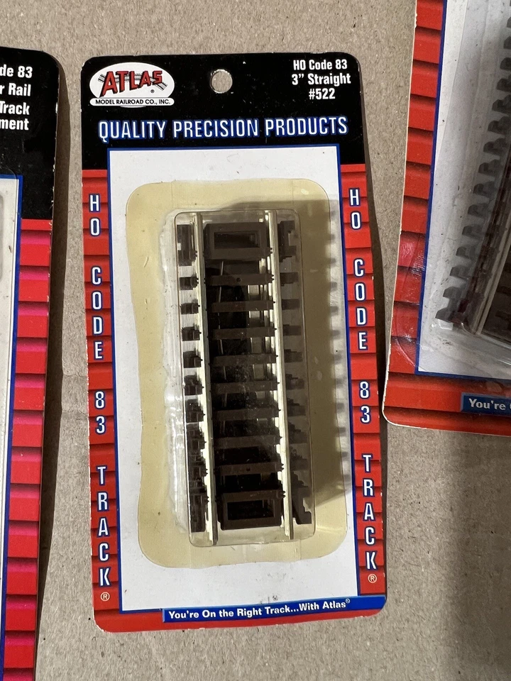 vtg HO Gauge Atlas Model Railroad cod 83 curved straight track NOS new - Image 2 of 4