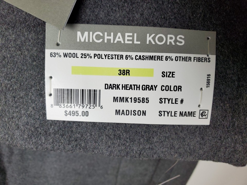 Michael Kors Men's Madison Wool Blend ModernFit Overcoat Dark Grey