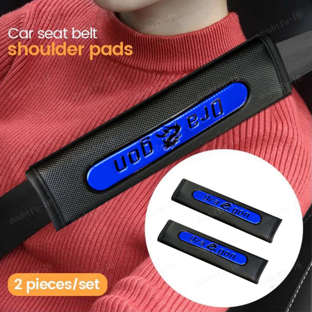 2x Car Safety Seat Belt Shoulder Pad Cover Cushion Blue Harness Auto Accessories