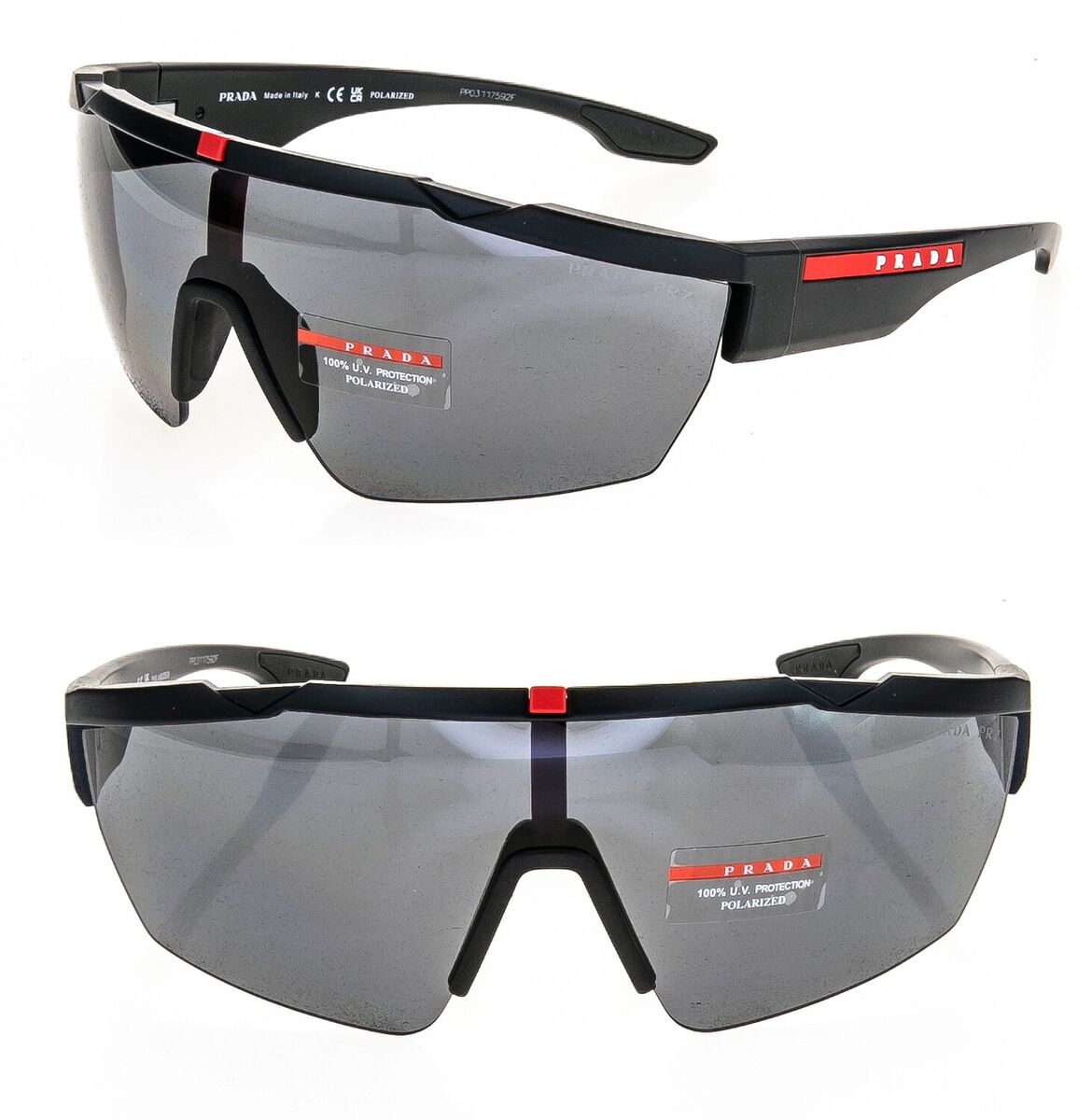 PRADA LINEA ROSSA ACTIVE 03X Black Red Stripe Polarized PRADA LINEA ROSSA ACTIVE 03X Black Red Stripe Polarized