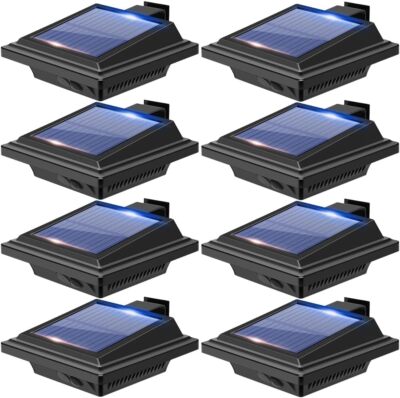 Solarleuchten 40LEDs Wandlampen Zaunleuchte Lichtsensor Außen Dachrinnen Lampe