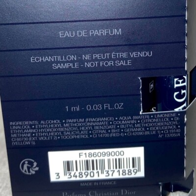 Dior Sauvage Eau de Parfum EDP Sample Spray .03oz, 1ml New in Card