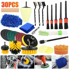 30Pcs Car Detailing Brush Tools Kit Vehicle Auto Engine Wheel Washing Cleaning