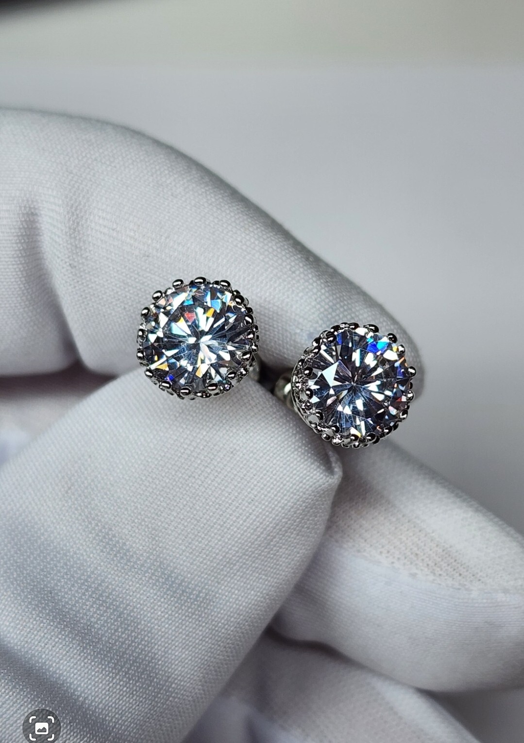 Gold Plated Crown Design Stud Earrings Fashion, Hip Hop Jewelry Unisex Women Men