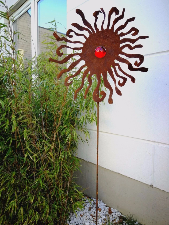 Gartenstecker Rost Beetstecker GartenGlaskugel Glasdeko H125*40cm 031930-1R - Bild 4 von 4