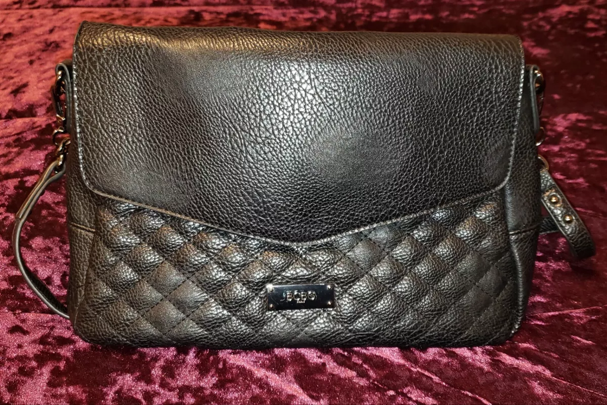 BCBG PARIS Black & silver CROSSBODY PURSE Strap SHOULDER BAG 😍