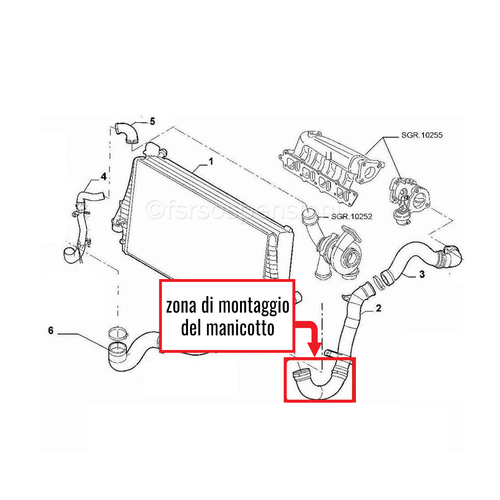 Durite Intercooler Pour Alfa 147 GT 1.9 JTD | Compatible Avec Plusieurs Modèles Alfa Romeo