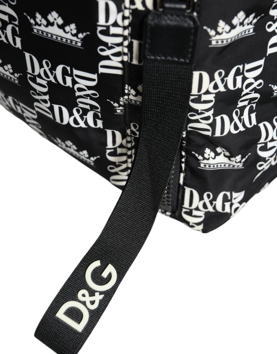DOLCE & GABBANA Bag Black White DG Crown Logo Nylon Backpack DOLCE & GABBANA Bag Black White DG Crown Logo Nylon Backpack