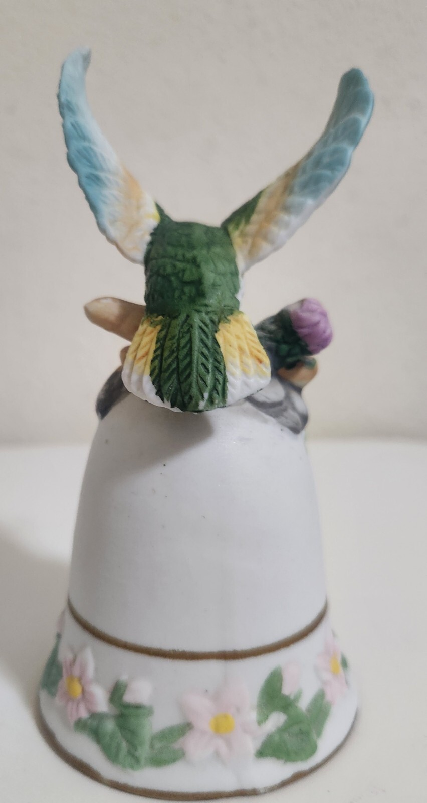 Classic Treasures Porcelain Collectible Hummingbird Dinner Bell Smoke Free Home