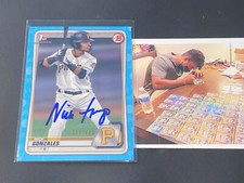 Nick Gonzales Pirates Signed 2020 1st Bowman Base Card Sky Blue Paper Auto