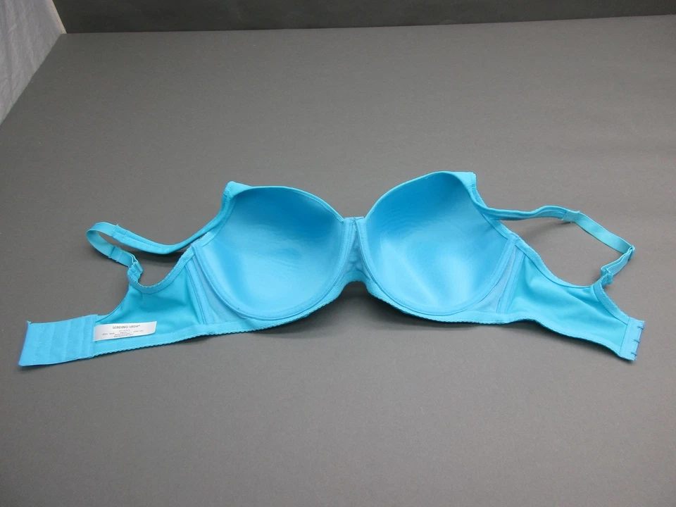 38D LEADING SEÑORA AZUL ACOLCHADO CON AROS CIERRE TRASERO DEMI BRA 4B Foto 4 de 4