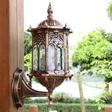 Retro Exterior Wall Light Fixture Sconce Lantern Porch Outdoor Patio Garden Lamp