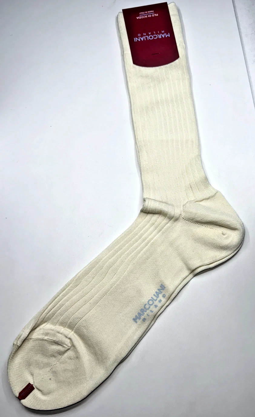 Marcoliani Milano Socks Italian/Cream/75%Cotton/25%Nylon/Basic One Size New Tags
