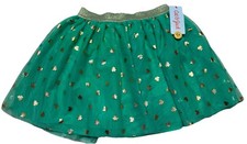 Cat Jack Girls' Green Shamrock St. Patrick's Day Skirt Size XS 4/5 Shine