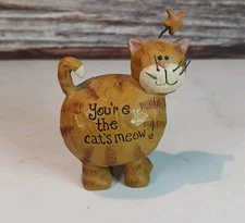 Tabby Cat Orange Blossom Bucket Suzi Skoglund Wire Whiskers 2.5" Figurine