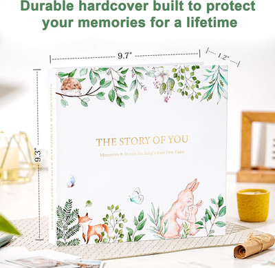 Keepsake Baby Book Baby Memory Book Boys Girls First 5 Year Baby Milestone Book