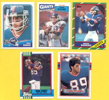 1986-1988 Topps MARK BAVARO New York Giants 5-Card Lot Rookie RC