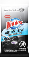 Windex Auto Wipes for Car Windows, Mirrors and Screens, Pre-Moistened Car Cleane
