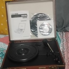 Crosley CR6019A Executive Portable Record Player USB Belt Drive Brown Black