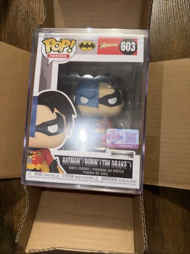 Pop! Batman/Robin (Tim Drake) with Pop! Protector In Hand! #603 In Hand