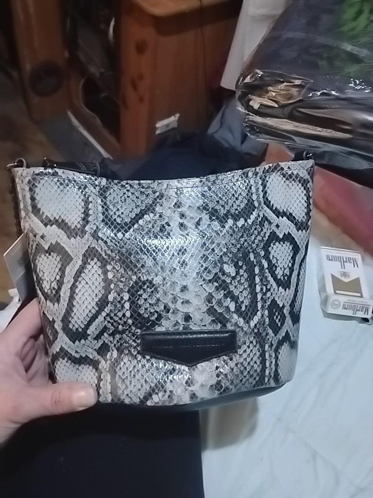 Val Crossbody Soft Grey Cobra With Black Aimee Kestenberg