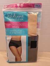 Radiant Vanity Fair Smoothing Briefs 2 Pairs Black  Beige Shapewear 2XL SZ 9