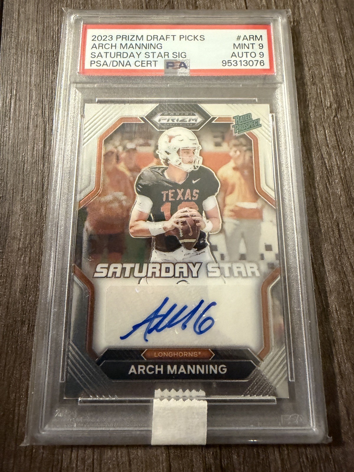 Arch Manning 2023-24 Prizm Draft Picks Saturday Star Auto Rated Prospect PSA 9