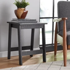 Small Square Wood Side Table with Black Finish
