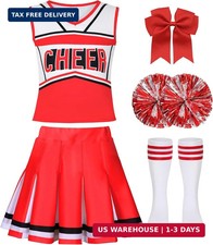 Cheerleader Costume for Girls Cheerleading Outfit Kids Halloween Party Birthday