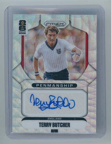 2026 Panini Prizm FIFA World Cup Terry Butcher Penmanship Wave Prizm Auto
