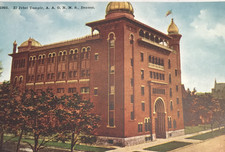 El Jebel Temple Shriners AAONMS Freemasonry Masonic in Denver Colorado Postcard
