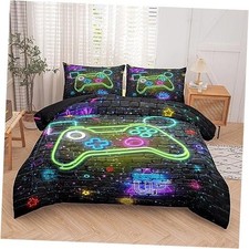 5 Pcs Gaming Bedding Sets for Boys, Boys Full Size Full-5pcs Gamepad 10