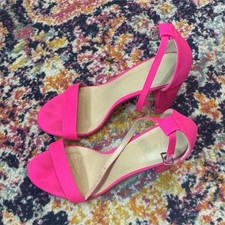 WILD DIVA Pink Strappy Block Heel Open Toe An...