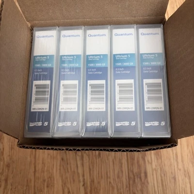 Quantum LTO-5/Ultrium-5 Data Tape/Cartridge 1.5/3TB MR-L5MQN-01 Pack of 5 Sealed