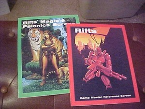 2 Rifts Screens Game Master REference + Rifts Magic & Psionics Very good
