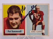 Pat Summerall Chicago Cardinals 1957 Topps Hard Signed Auto #14 w/COA