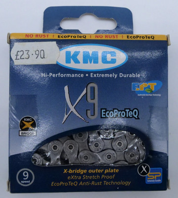 KMC X9 EcoProTeQ 9-fach Kette - 116 Glieder - Rostschutz EPT - X-Bridge