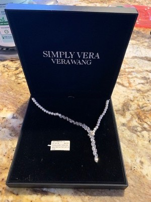 Neu im Karton Simply Vera Wang Zuchtperlen-Halskette Sterlingsilber, Box, UVP 675 $