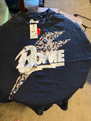 T-shirt David Bowie Glam Ripped - Taille L - Gris - Neuf Avec étiquettes (NWT)
