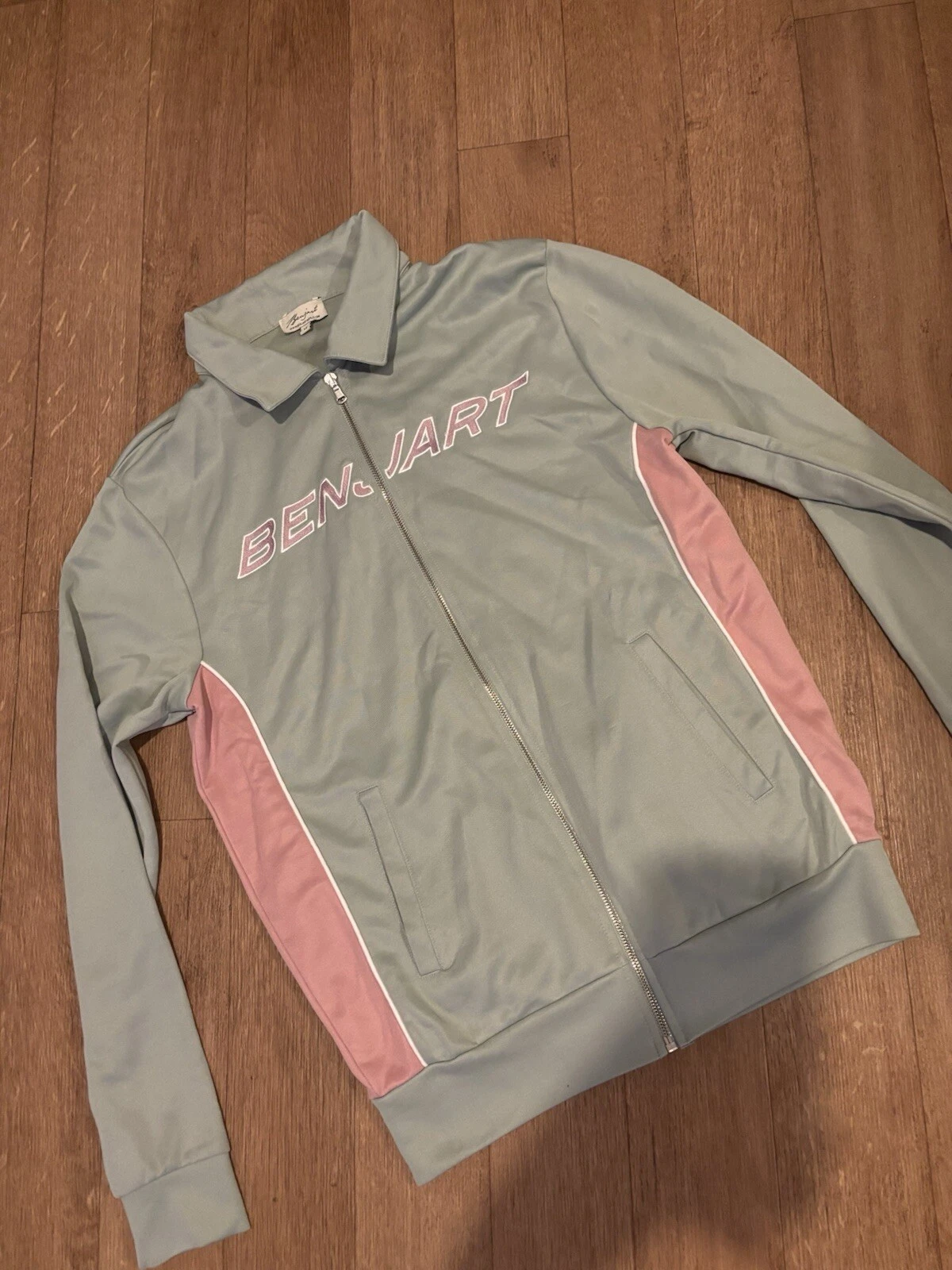 Benjart Lux Racer Tracksuit - Grey & Pink - Size M